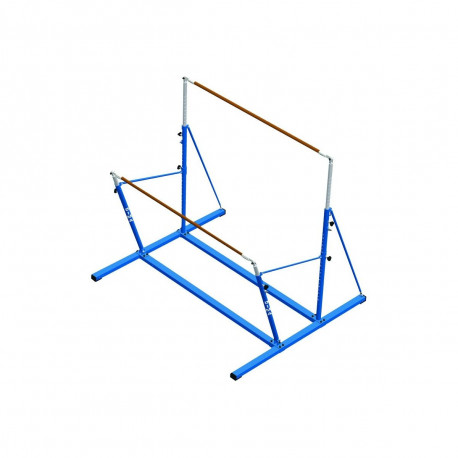 BARRES ASYMETRIQUES DE GYMNASTIQUE ENTRAINEMENT AVEC EMBASE REPLIABLE ET ROULEMENTS DIMASPORT - 24168