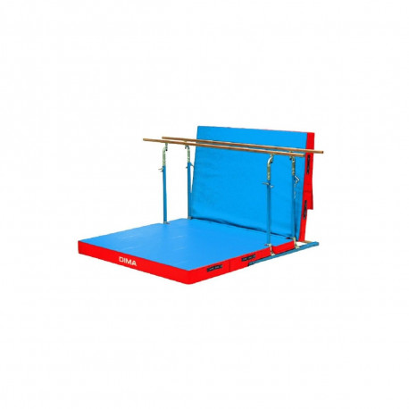 BARRES MIXTES DE GYMNASTIQUE SCOLAIRE A POSER AVEC ROULEMENTS ET MATELAS INTEGRE DIMASPORT - 24190