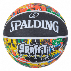 Ballon basket extérieur taille 7 GRAFFITI en caoutchouc T7 Rainbow SPALDING