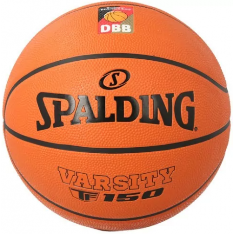 Ballon basket intérieur extérieur taille 6 DBB VARSITY FIBA TF 150 en caoutchouc T6 SPALDING