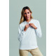 Polo coton femme HOBART manches longues blanc MUKUA