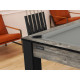 Billard Arizona 7 pieds convertible en table à manger 8 personnes Coloris industriel tapis gris De Faugères A001A020A032A073