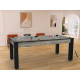 Billard Arizona 7 pieds convertible en table à manger 8 personnes Coloris industriel tapis gris De Faugères A001A020A032A073