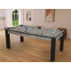 Billard Arizona 7 pieds convertible en table à manger 8 personnes Coloris industriel tapis gris De Faugères A001A020A032A073