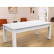 Billard Arizona 7 pieds convertible en table à manger 8 personnes Coloris blanc laqué tapis prune De Faugères A003A022A034A074