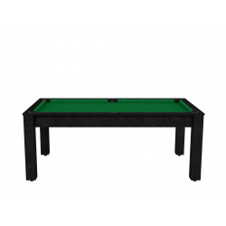 Billard Arizona 7 pieds convertible en table à manger 8 personnes Coloris noir boisé tapis vert De Faugères A005A017A029A079