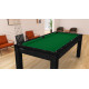 Billard Arizona 7 pieds convertible en table à manger 8 personnes Coloris noir boisé tapis vert De Faugères A005A017A029A079