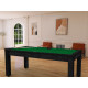 Billard Arizona 7 pieds convertible en table à manger 8 personnes Coloris noir boisé tapis vert De Faugères A005A017A029A079