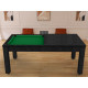 Billard Arizona 7 pieds convertible en table à manger 8 personnes Coloris noir boisé tapis vert De Faugères A005A017A029A079