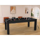 Billard Arizona 7 pieds convertible en table à manger 8 personnes Coloris noir grainé tapis noir De Faugères A006A021A033A073