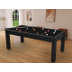 Billard Arizona 7 pieds convertible en table à manger 8 personnes Coloris noir grainé tapis noir De Faugères A006A021A033A073