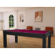 Billard Arizona 7 pieds convertible en table à manger 8 personnes Coloris noir grainé tapis prune De Faugères A006A022A034A073