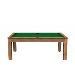 Billard Arizona 7 pieds convertible en table à manger 8 personnes Coloris hêtre boisé tapis vert De Faugères A007A017A029A077