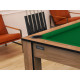 Billard Arizona 7 pieds convertible en table à manger 8 personnes Coloris hêtre boisé tapis vert De Faugères A007A017A029A077