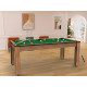 Billard Arizona 7 pieds convertible en table à manger 8 personnes Coloris hêtre boisé tapis vert De Faugères A007A017A029A077