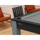 Billard Arizona 7 pieds convertible en table à manger 8 personnes Coloris carbone tapis gris De Faugères A008A020A032A076