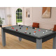 Billard Arizona 7 pieds convertible en table à manger 8 personnes Coloris carbone tapis gris De Faugères A008A020A032A076