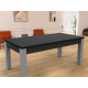 Billard Arizona 7 pieds convertible en table à manger 8 personnes Coloris carbone tapis gris De Faugères A008A020A032A076