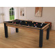 Billard Arizona 7 pieds convertible en table à manger 8 personnes Coloris hêtre boisé tapis noir De Faugères A007A021A033A073