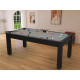 Billard Arizona 7 pieds convertible en table à manger 8 personnes Coloris noir grainé tapis gris De Faugères A006A020A032A073