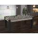 Billard Texas 6 pieds convertible en table à manger 6 personnes Coloris industriel tapis gris De Faugères A009A026A038A073