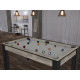 Billard Texas 6 pieds convertible en table à manger 6 personnes Coloris industriel tapis gris De Faugères A009A026A038A073