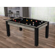 Billard Texas 6 pieds convertible en table à manger 6 personnes Coloris industriel tapis noir De Faugères A009A027A039A073