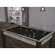 Billard Texas 6 pieds convertible en table à manger 6 personnes Coloris industriel tapis noir De Faugères A009A027A039A073