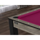 Billard Texas 6 pieds convertible en table à manger 6 personnes Coloris industriel tapis prune De Faugères A009A028A040A073