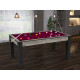 Billard Texas 6 pieds convertible en table à manger 6 personnes Coloris industriel tapis prune De Faugères A009A028A040A073