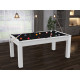 Billard Texas 6 pieds convertible en table à manger 6 personnes Coloris blanc laqué tapis noir De Faugères A011A027A039A074