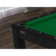 Billard Texas 6 pieds convertible en table à manger 6 personnes Coloris noir boisé tapis vert De Faugères A013A023A035A079