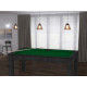 Billard Texas 6 pieds convertible en table à manger 6 personnes Coloris noir boisé tapis vert De Faugères A013A023A035A079