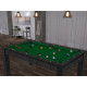 Billard Texas 6 pieds convertible en table à manger 6 personnes Coloris noir boisé tapis vert De Faugères A013A023A035A079