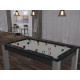 Billard Texas 6 pieds convertible en table à manger 6 personnes Coloris noir grainé tapis gris De Faugères A014A027A038A076