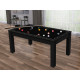 Billard Texas 6 pieds convertible en table à manger 6 personnes Coloris noir grainé tapis noir De Faugères A014A027A039A073