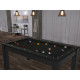 Billard Texas 6 pieds convertible en table à manger 6 personnes Coloris noir grainé tapis noir De Faugères A014A027A039A073