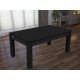 Billard Texas 6 pieds convertible en table à manger 6 personnes Coloris noir grainé tapis noir De Faugères A014A027A039A073