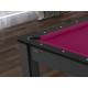 Billard Texas 6 pieds convertible en table à manger 6 personnes Coloris noir grainé tapis prune De Faugères A014A028A040A073