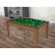 Billard Texas 6 pieds convertible en table à manger 6 personnes Coloris hêtre boisé tapis vert De Faugères A015A023A035A077