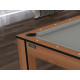 Billard Texas 6 pieds convertible en table à manger 6 personnes Coloris hêtre boisé tapis gris De Faugères A015A026A038A077