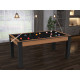 Billard Texas 6 pieds convertible en table à manger 6 personnes Coloris hêtre boisé tapis noir De Faugères A015A027A039A077