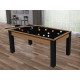 Billard Texas 6 pieds convertible en table à manger 6 personnes Coloris hêtre boisé tapis noir De Faugères A015A027A039A077