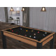 Billard Texas 6 pieds convertible en table à manger 6 personnes Coloris hêtre boisé tapis noir De Faugères A015A027A039A077