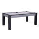 Billard MANHATTAN convertible en table à manger 6 personnes Coloris gris et noir tapis gris De Faugères DF0248