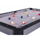 Billard MANHATTAN convertible en table à manger 6 personnes Coloris gris et noir tapis gris De Faugères DF0248