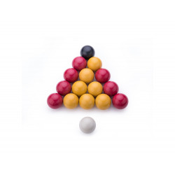 Lot de 16 billes de billard Ø 50.8 mm en résine pour jeu anglais 8 pool De Faugères B087