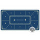 Tapis de poker rectangulaire 180 x 90 cm Bleu nuit DF SPORTS B192